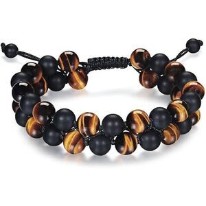 Tiger Eye Stone Bracelet Men Women - Natural Energy Stone Essential Oil Lava
